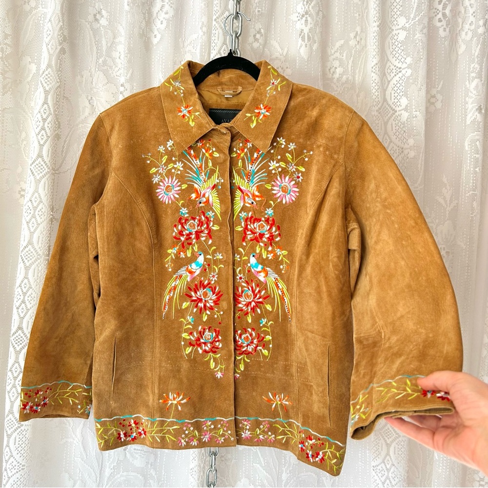 Vintage 2000's Suede Embroidered Jacket!
